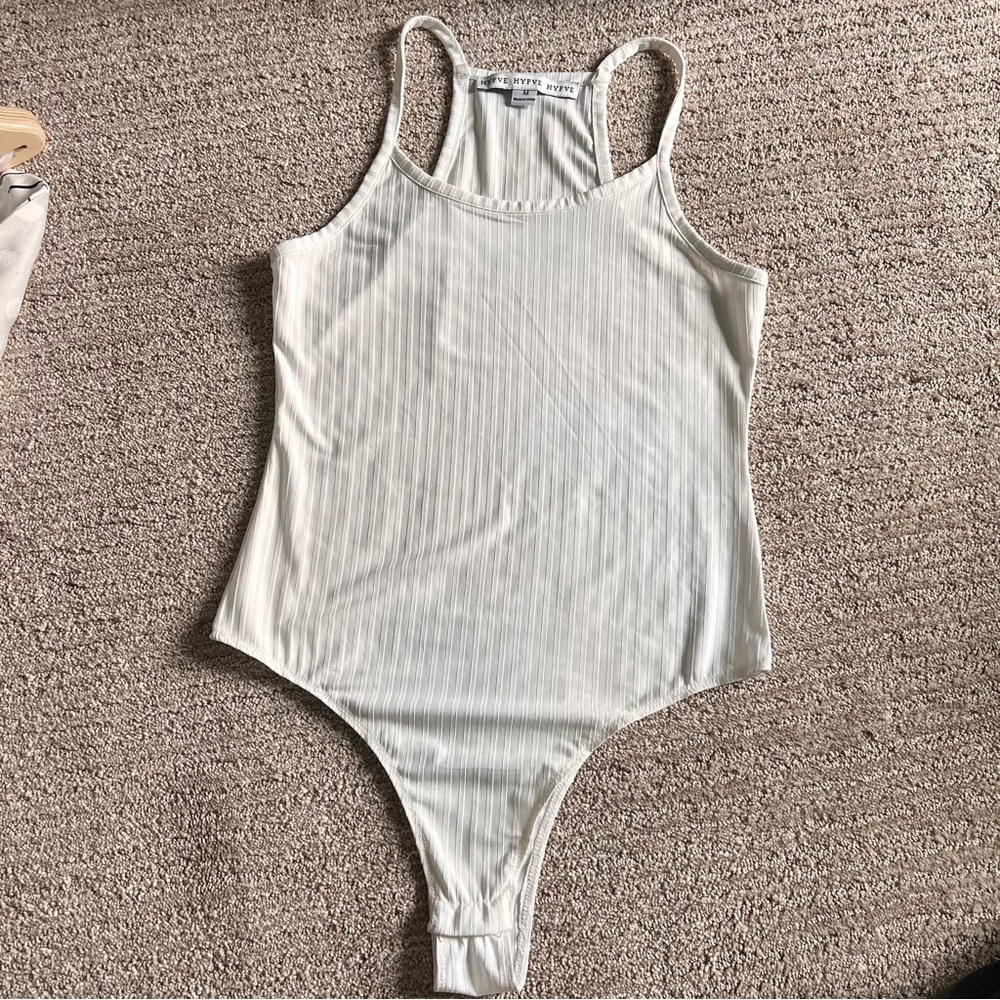 White Racerback Bodysuit Tank
